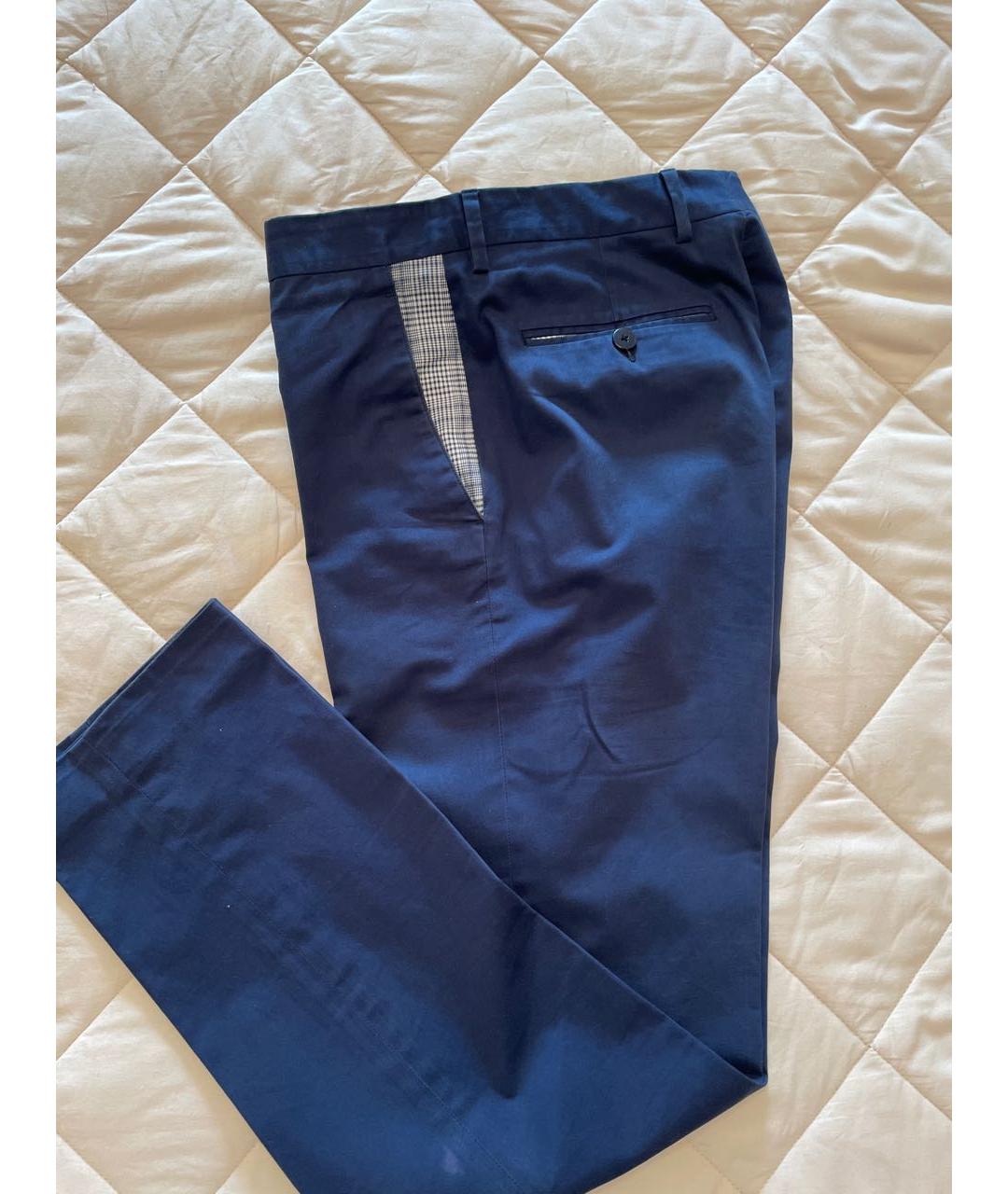 ETRO Синие хлопковые брюки чинос, фото 8