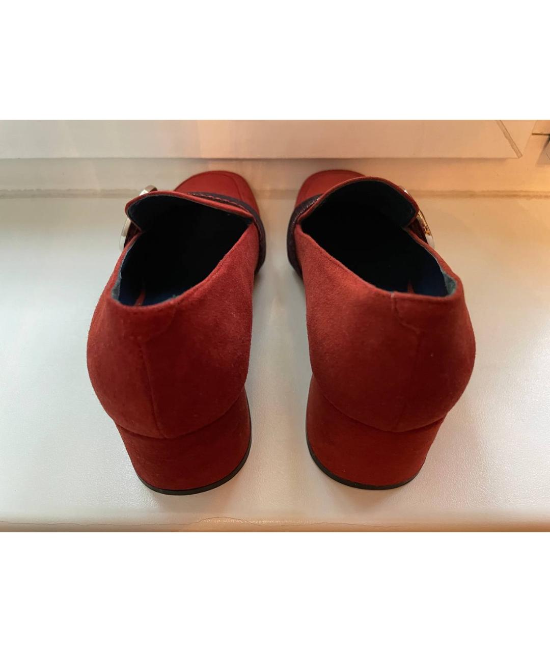 POLLINI Бордовые замшевые туфли, фото 4