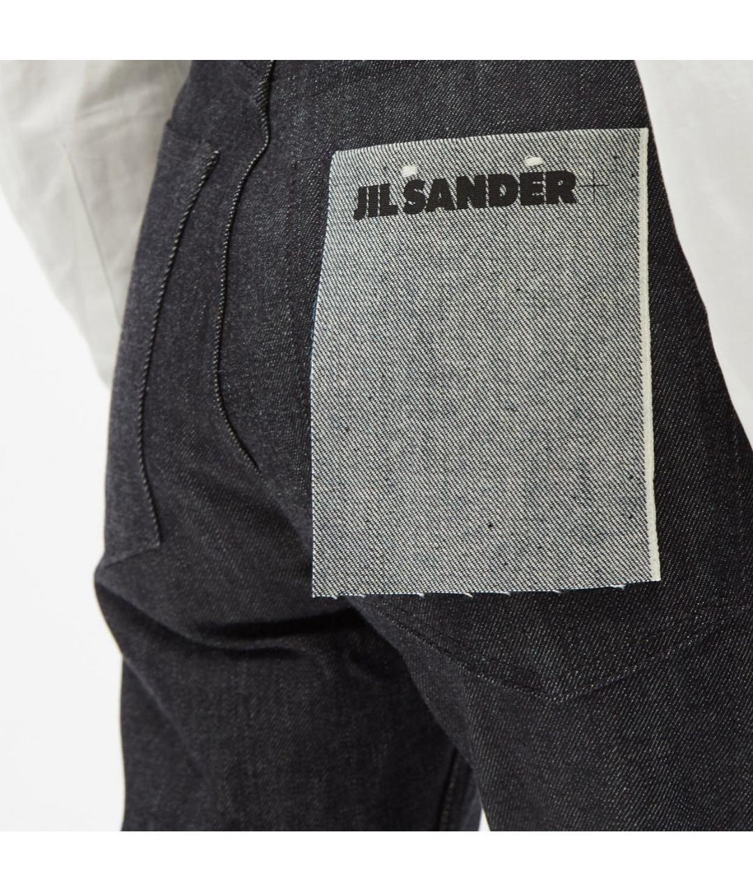 JIL SANDER Темно-синие хлопковые прямые джинсы, фото 8