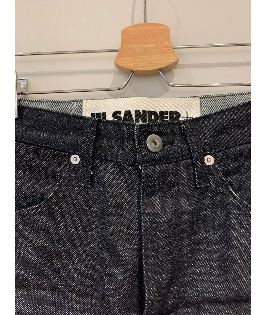 JIL SANDER Темно-синие хлопковые прямые джинсы, фото 3