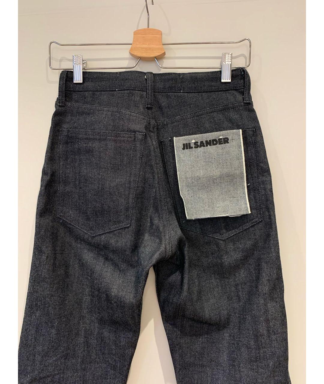 JIL SANDER Темно-синие хлопковые прямые джинсы, фото 4