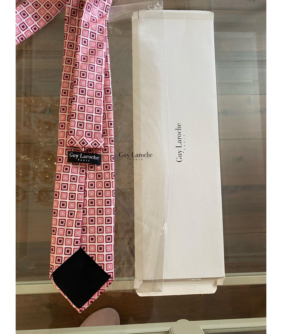 GUY LAROCHE Розовый шелковый галстук, фото 5