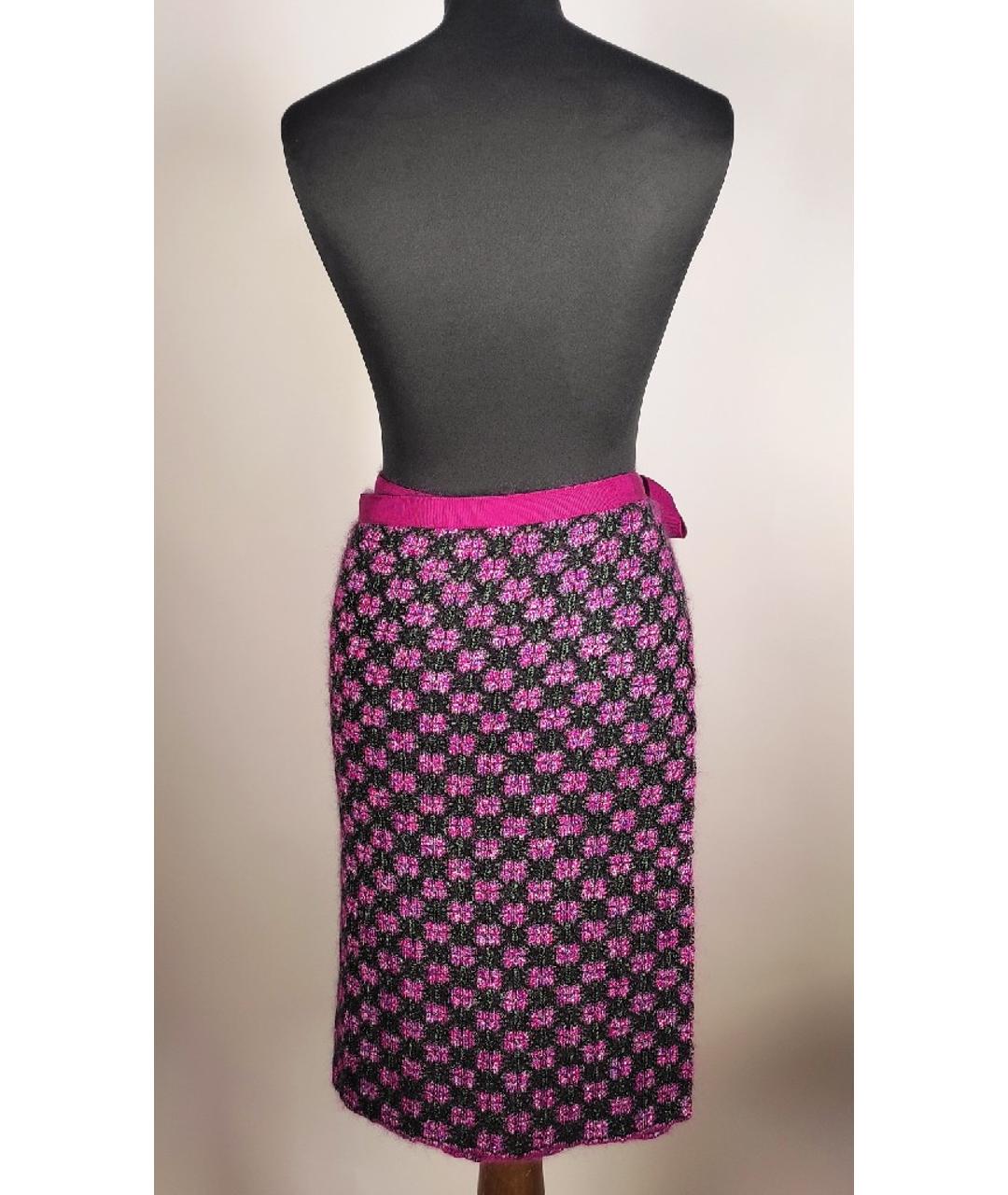 CHANEL PRE-OWNED Фиолетовая шелковая юбка миди, фото 3