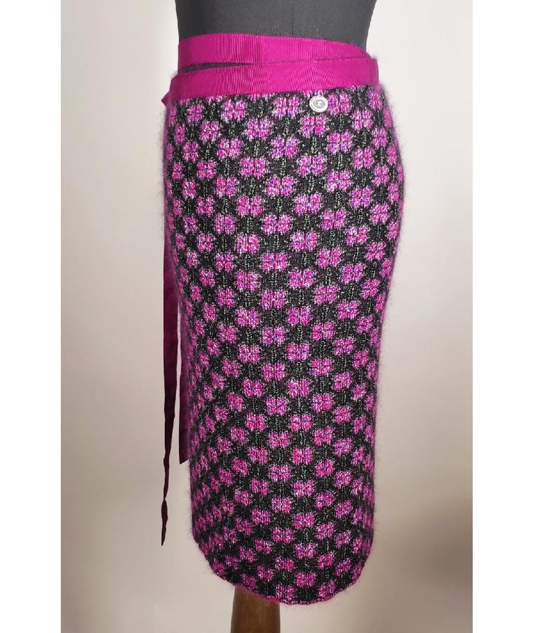 CHANEL PRE-OWNED Фиолетовая шелковая юбка миди, фото 2