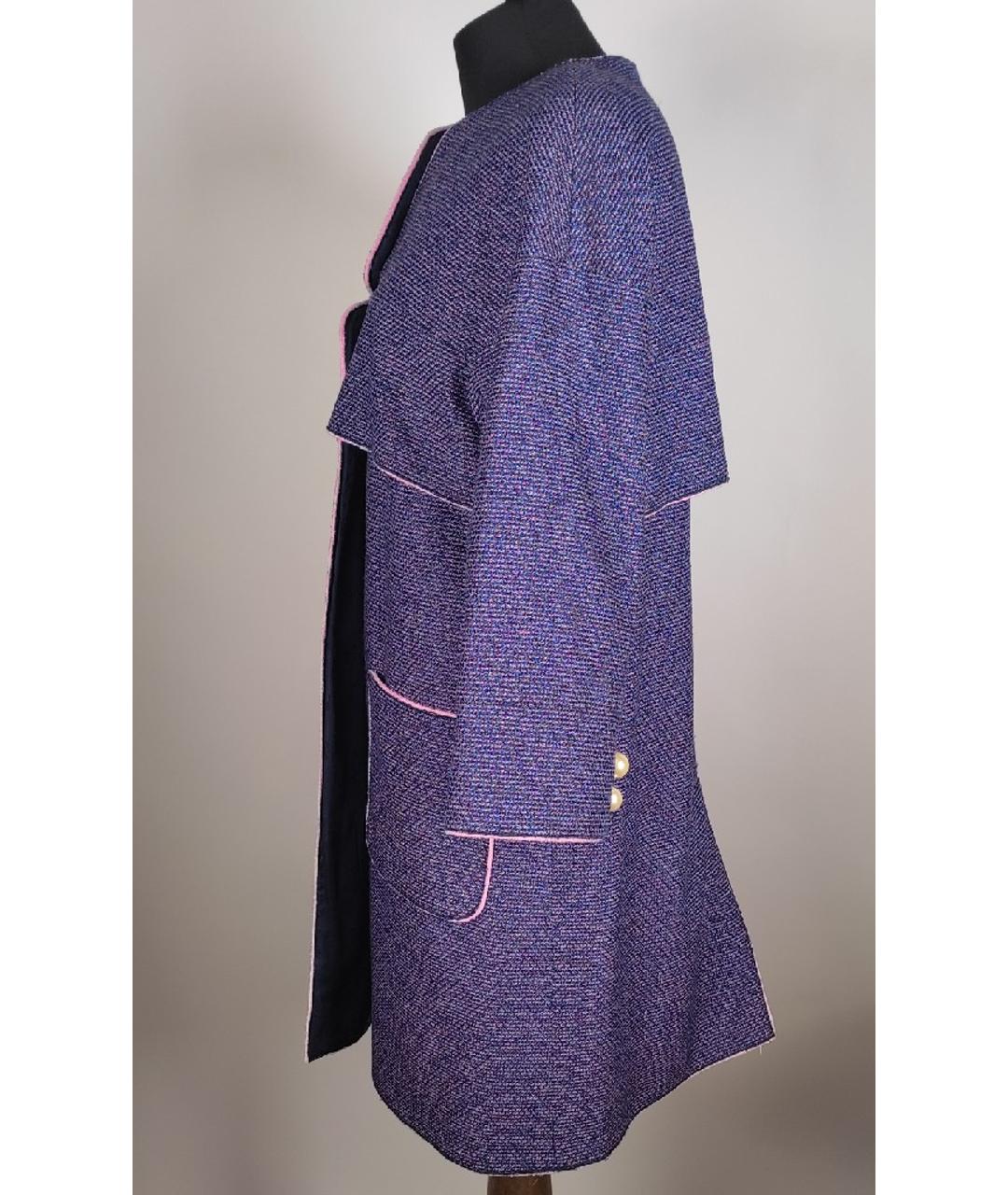 CHANEL PRE-OWNED Фиолетовое полиэстеровое пальто, фото 2