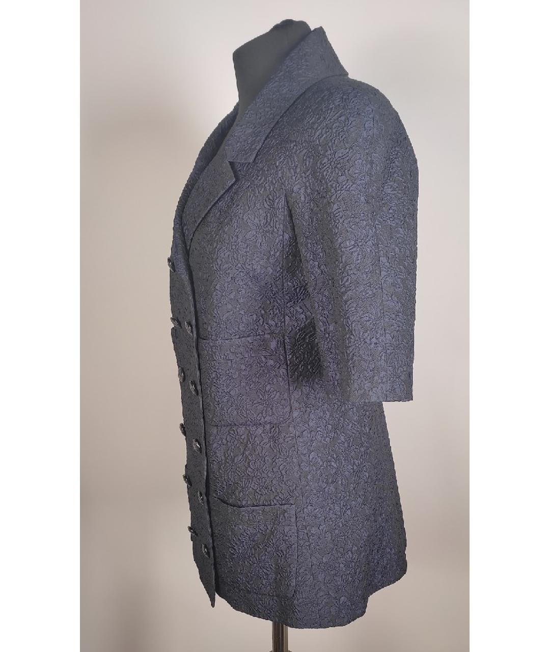 CHANEL PRE-OWNED Темно-синий шелковый жакет/пиджак, фото 2