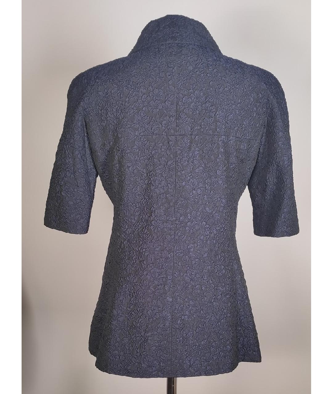 CHANEL PRE-OWNED Темно-синий шелковый жакет/пиджак, фото 3