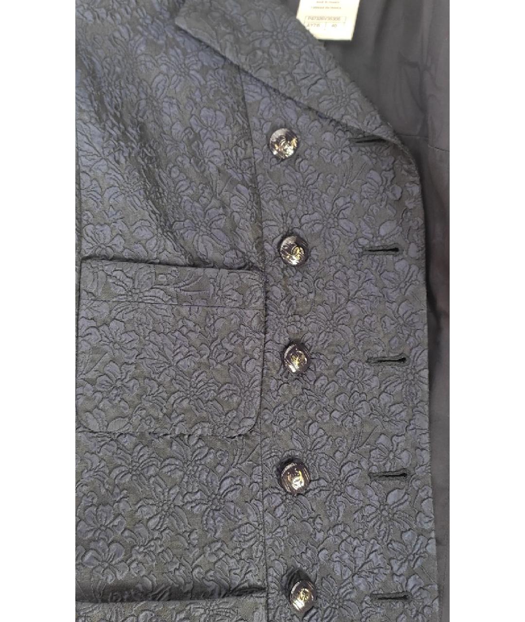 CHANEL PRE-OWNED Темно-синий шелковый жакет/пиджак, фото 9