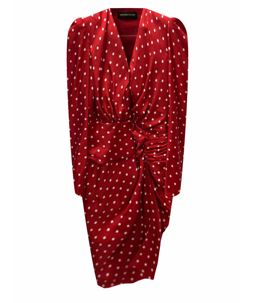 ALEXANDRE VAUTHIER Красное шелковое коктейльное платье, фото 1