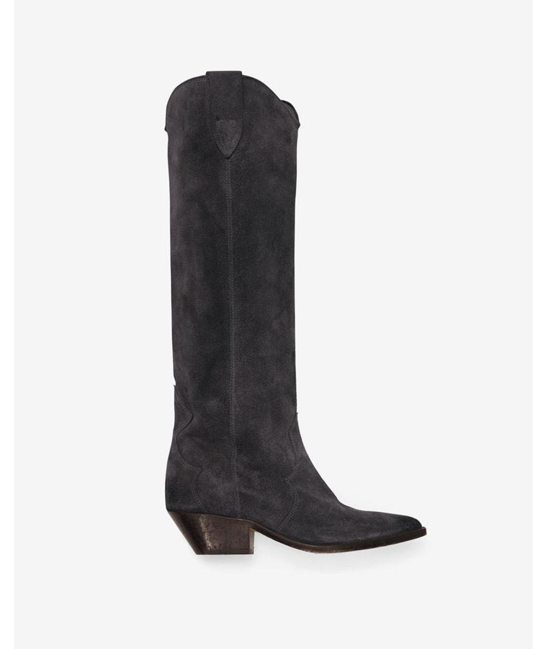 ISABEL MARANT Антрацитовые замшевые сапоги, фото 7