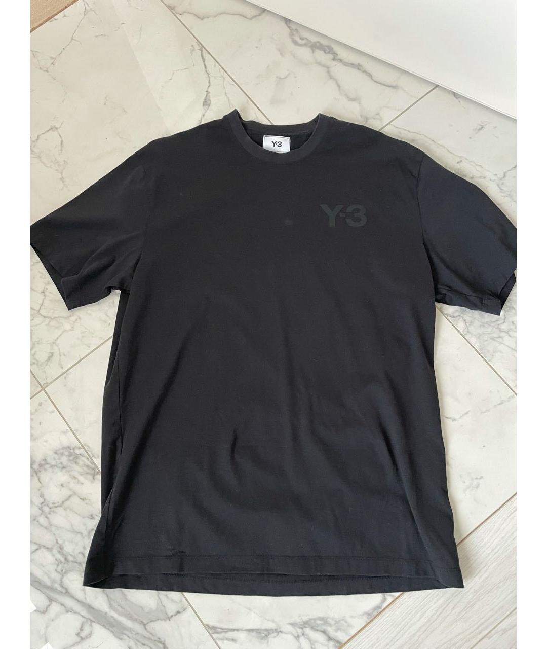 Y-3 Черная хлопковая футболка, фото 2
