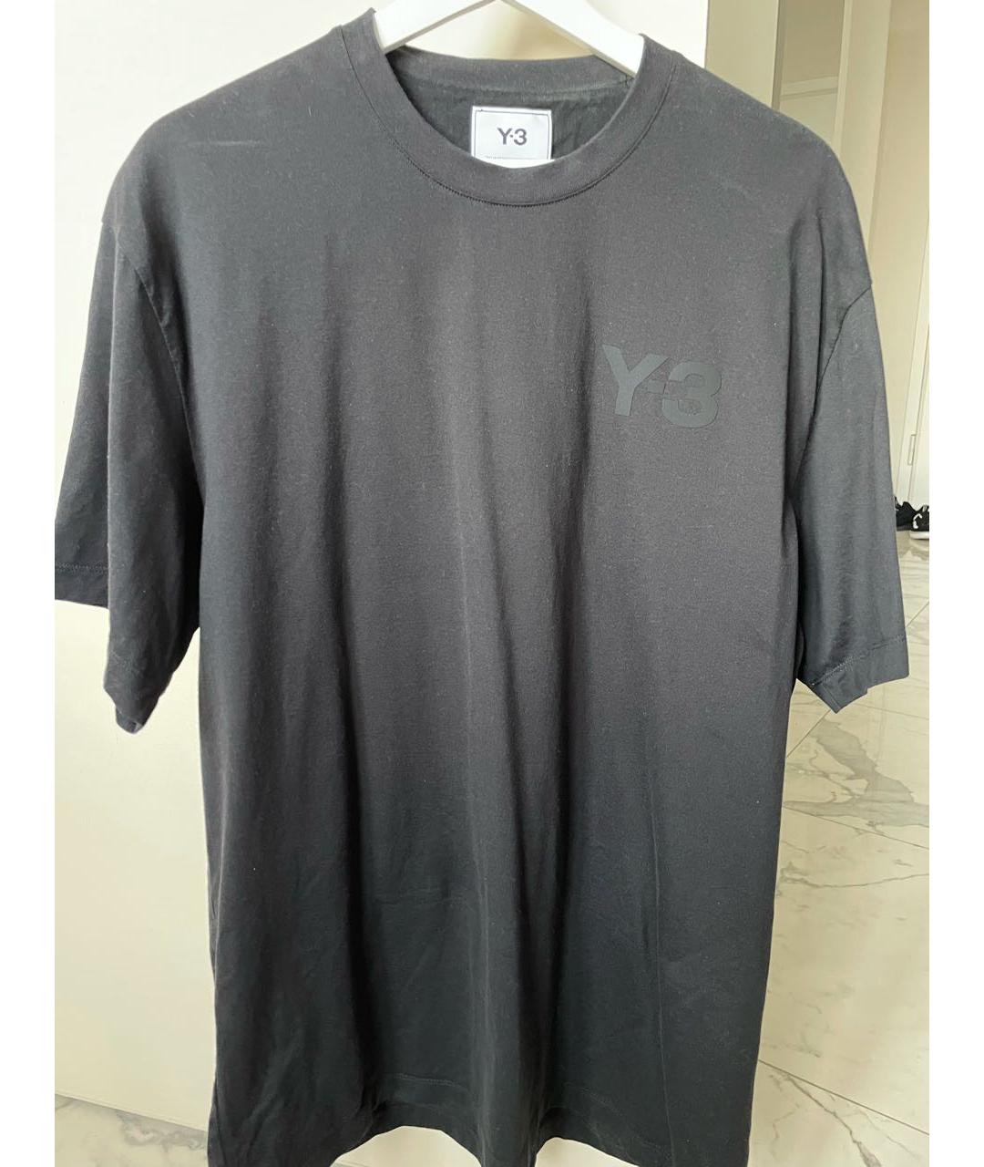 Y-3 Черная хлопковая футболка, фото 7