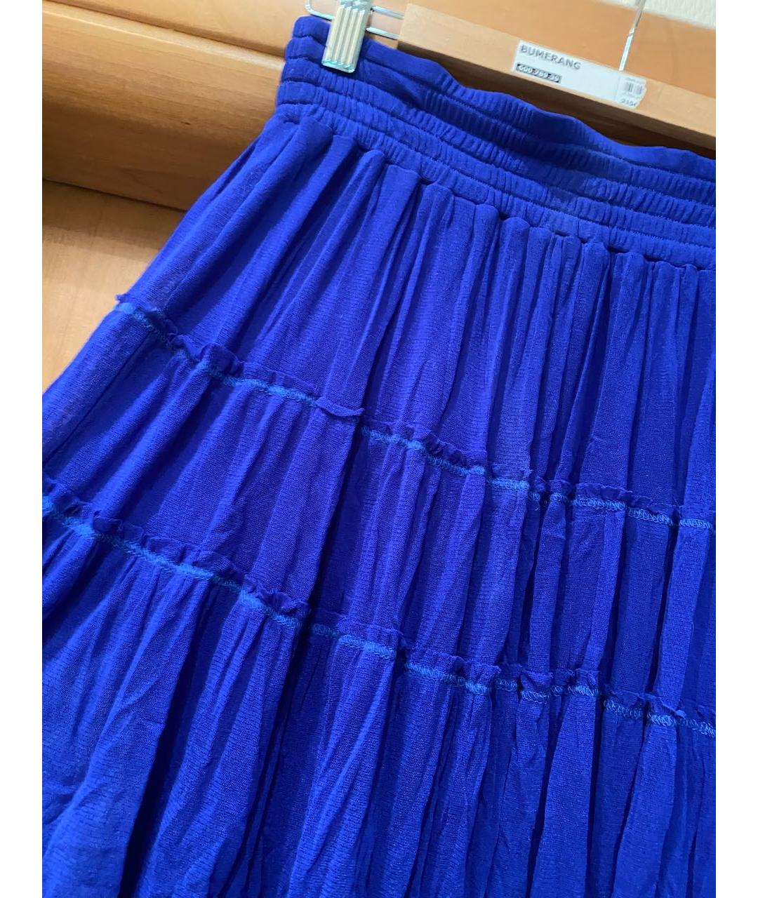 JEAN PAUL GAULTIER Синяя полиамидовая юбка макси, фото 4