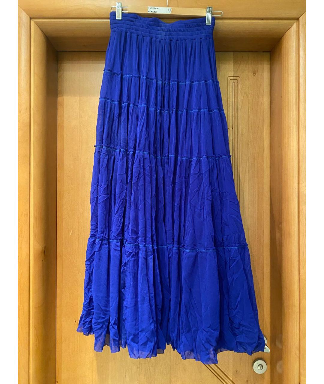 JEAN PAUL GAULTIER Синяя полиамидовая юбка макси, фото 8