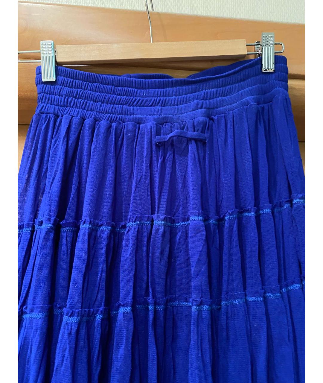 JEAN PAUL GAULTIER Синяя полиамидовая юбка макси, фото 6