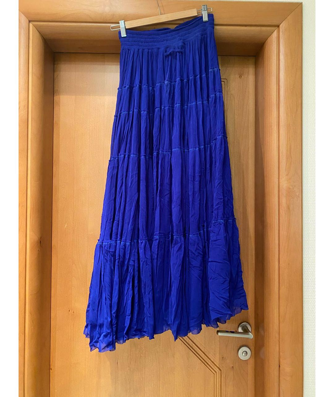 JEAN PAUL GAULTIER Синяя полиамидовая юбка макси, фото 2