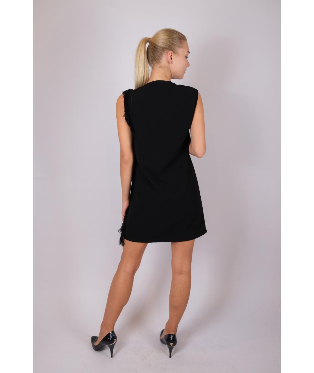 PACO RABANNE Черное полиэстеровое коктейльное платье, фото 4