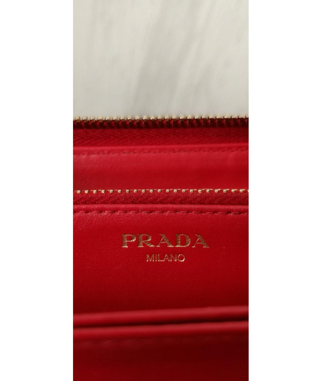 PRADA Красный кожаный кошелек, фото 6