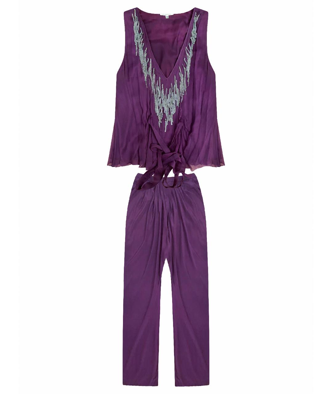 GIANFRANCO FERRE Фиолетовый вискозный костюм с брюками, фото 1