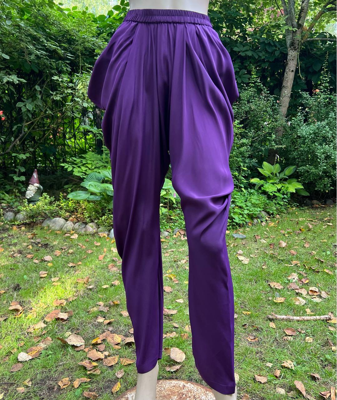 GIANFRANCO FERRE Фиолетовый вискозный костюм с брюками, фото 6
