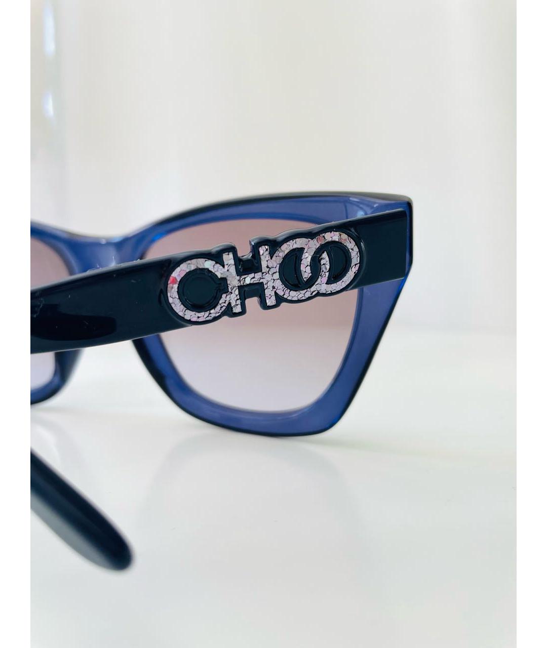 JIMMY CHOO Синие пластиковые солнцезащитные очки, фото 3