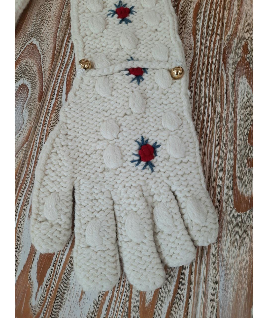 MANOUSH Белые шерстяные перчатки, фото 3
