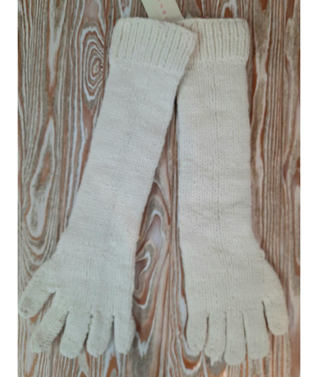 MANOUSH Белые шерстяные перчатки, фото 2