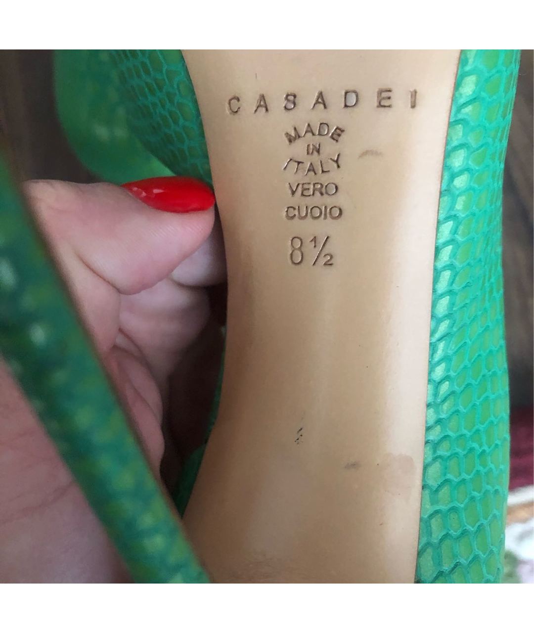 CASADEI Зеленые кожаные туфли, фото 4