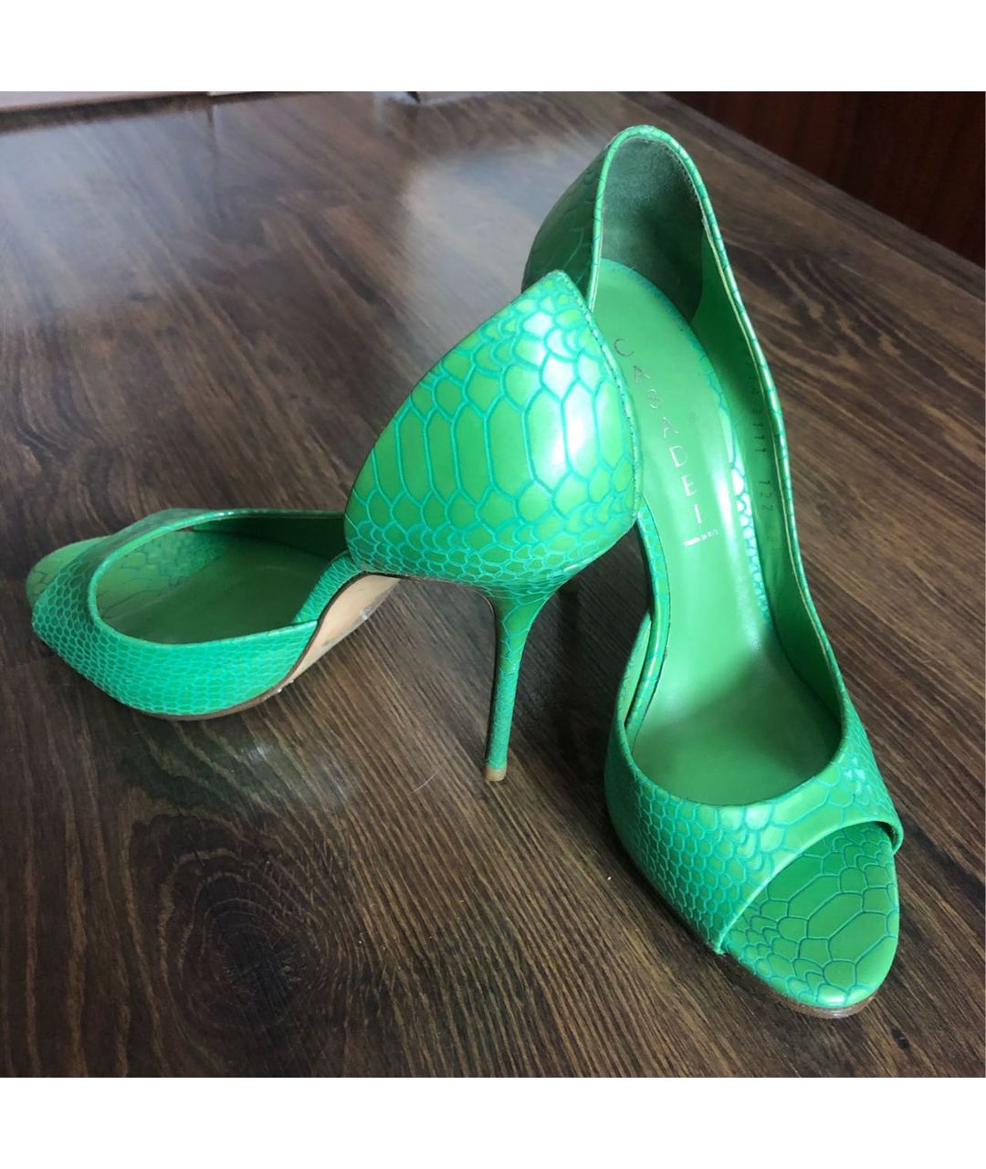 CASADEI Зеленые кожаные туфли, фото 5