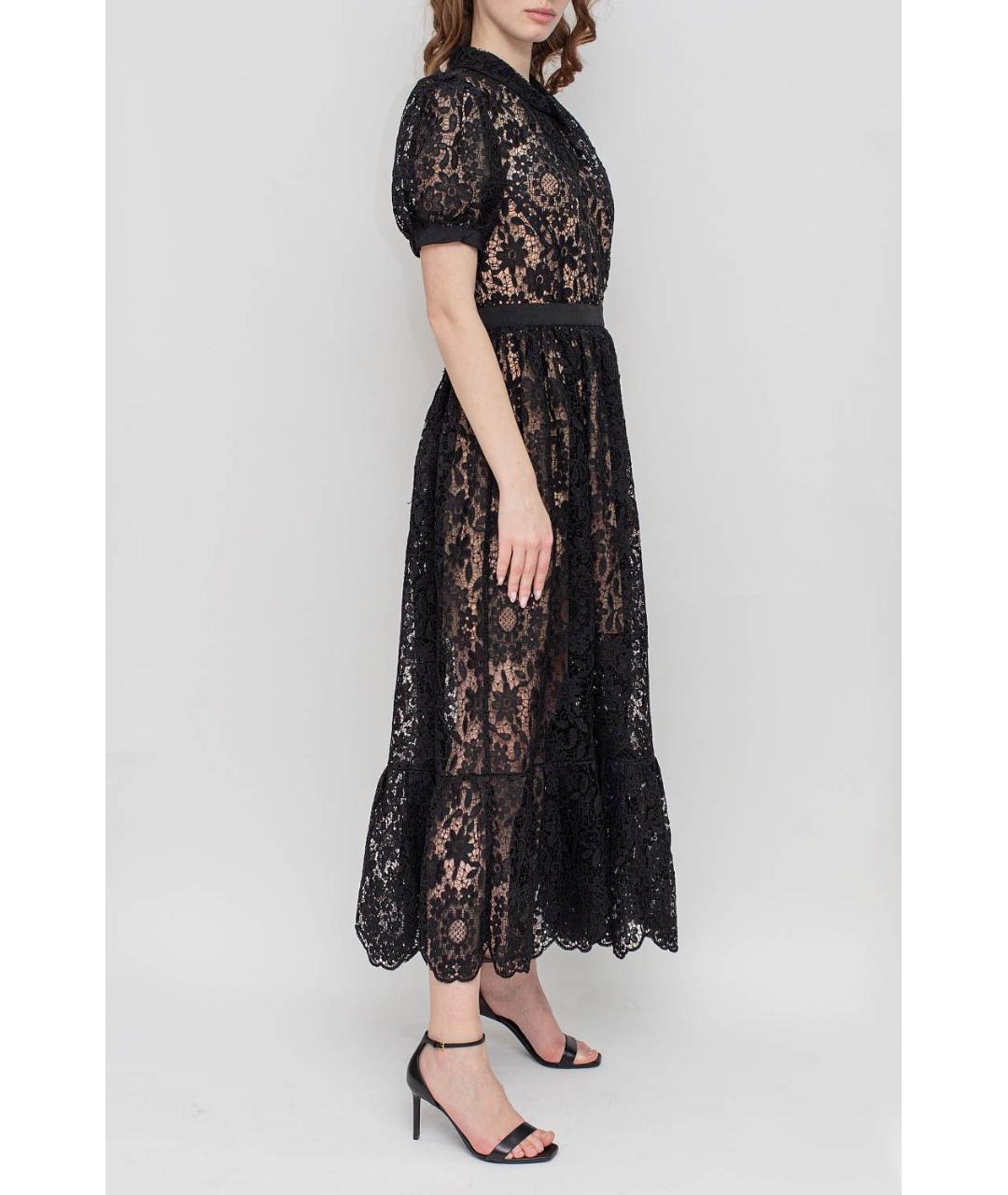SELF-PORTRAIT Черное полиэстеровое повседневное платье, фото 2