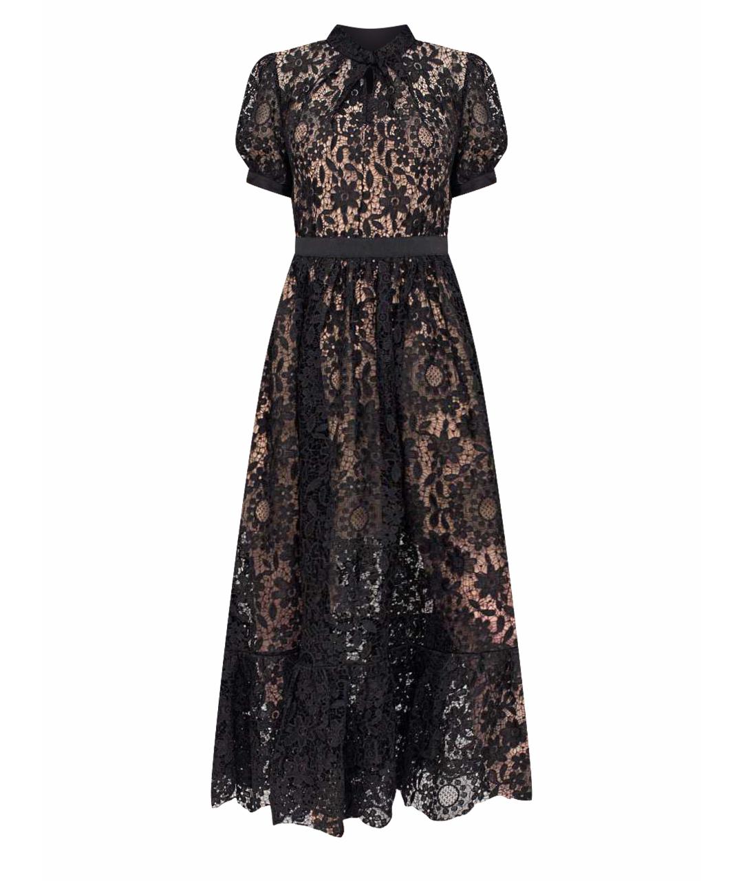 SELF-PORTRAIT Черное полиэстеровое повседневное платье, фото 1
