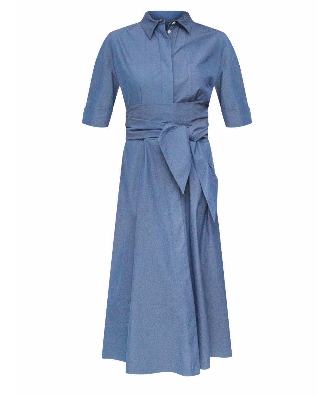 LORO PIANA Синее хлопковое повседневное платье, фото 1