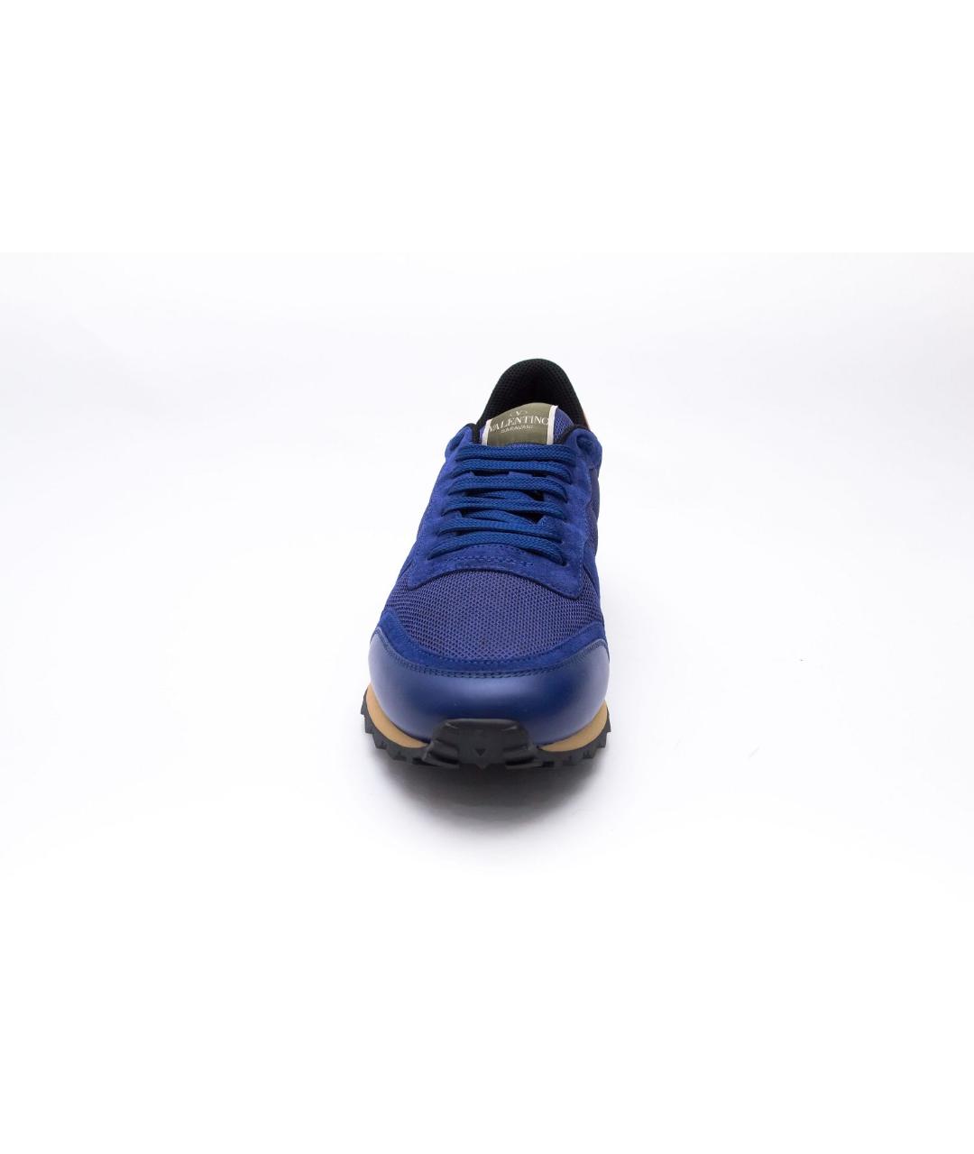 VALENTINO Синие замшевые низкие кроссовки / кеды, фото 2