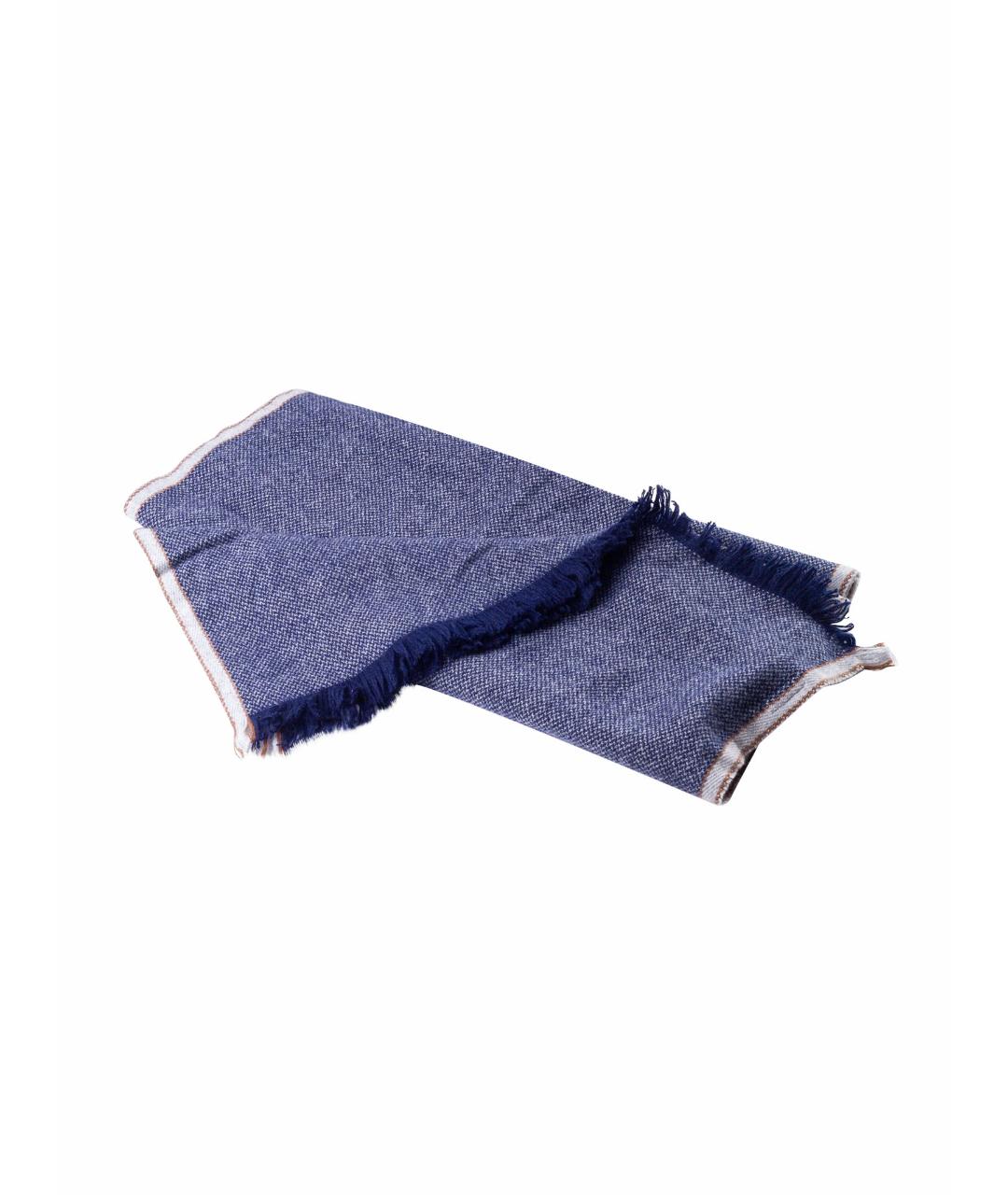 BRUNELLO CUCINELLI Синий кашемировый шарф, фото 1