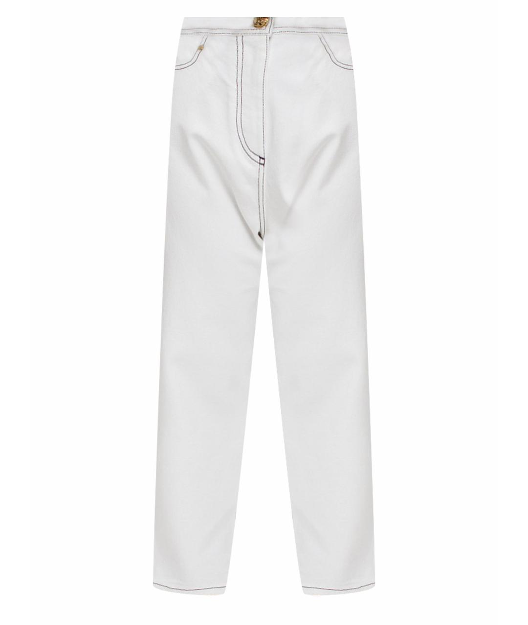 BALMAIN Белые хлопковые прямые джинсы, фото 1