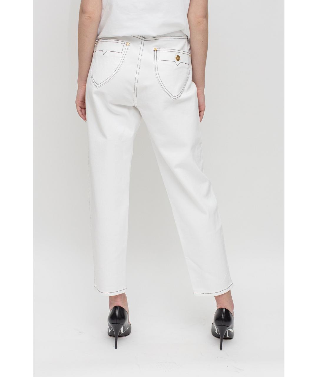 BALMAIN Белые хлопковые прямые джинсы, фото 3