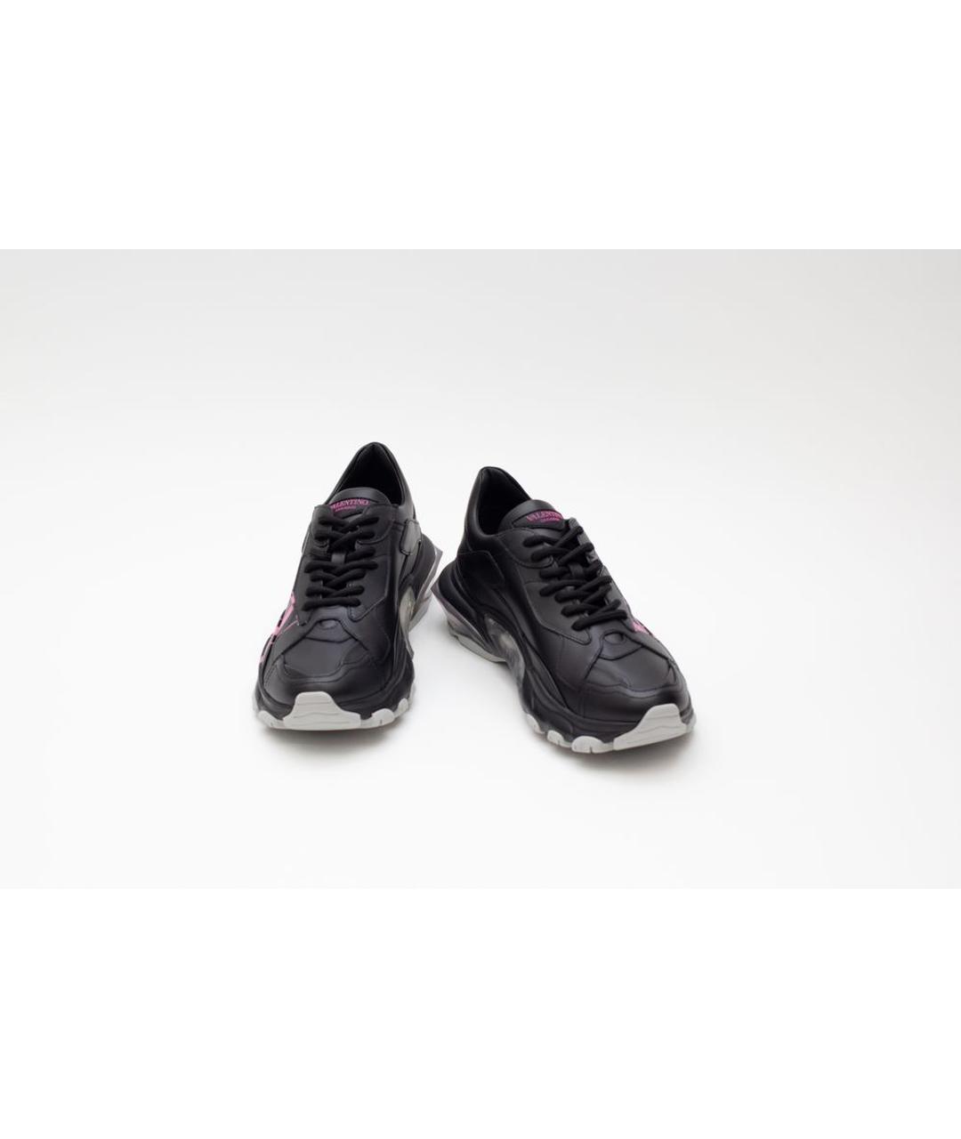 VALENTINO Черные кожаные кроссовки, фото 3