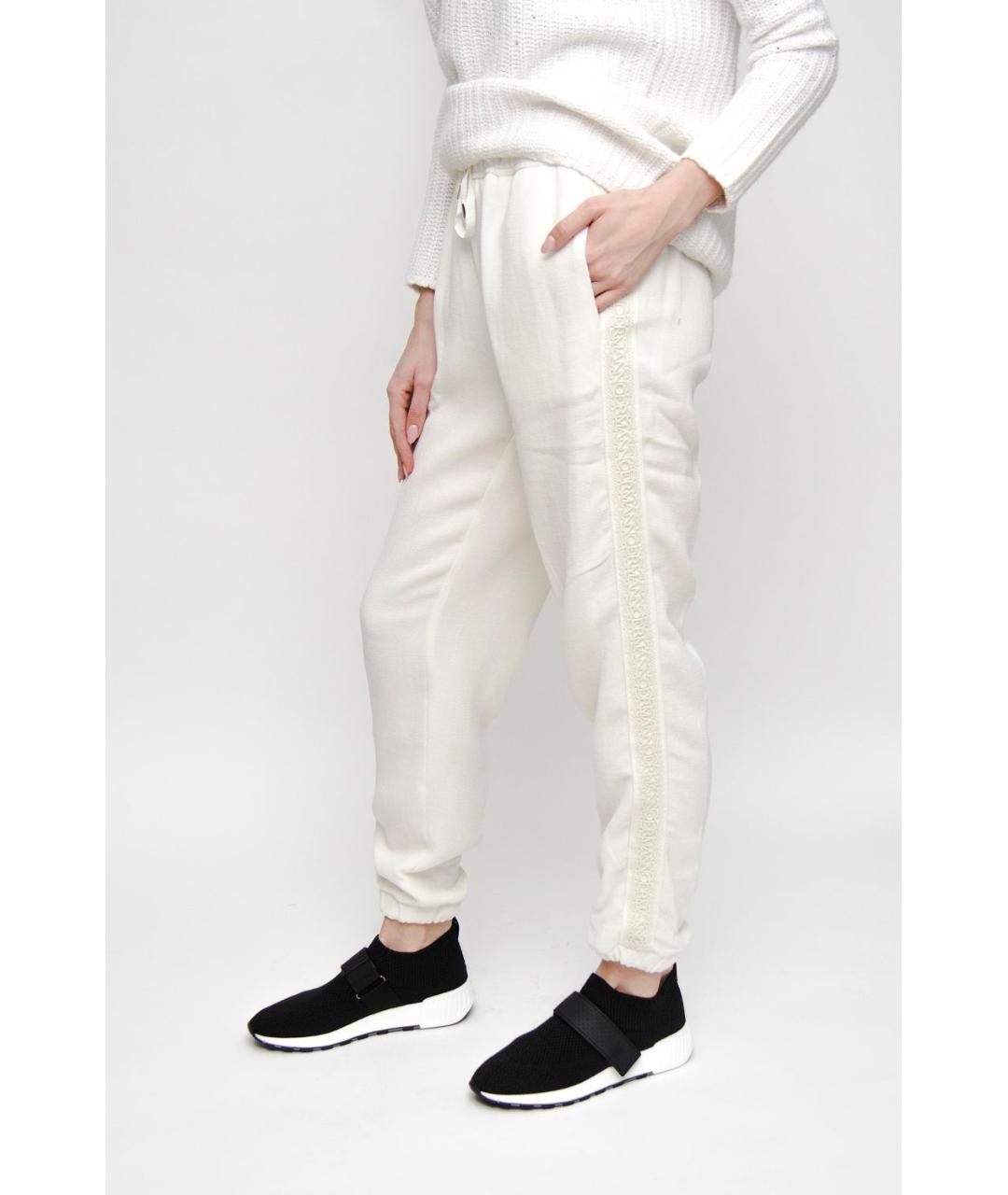 ERMANNO SCERVINO Белые вискозные спортивные брюки и шорты, фото 3