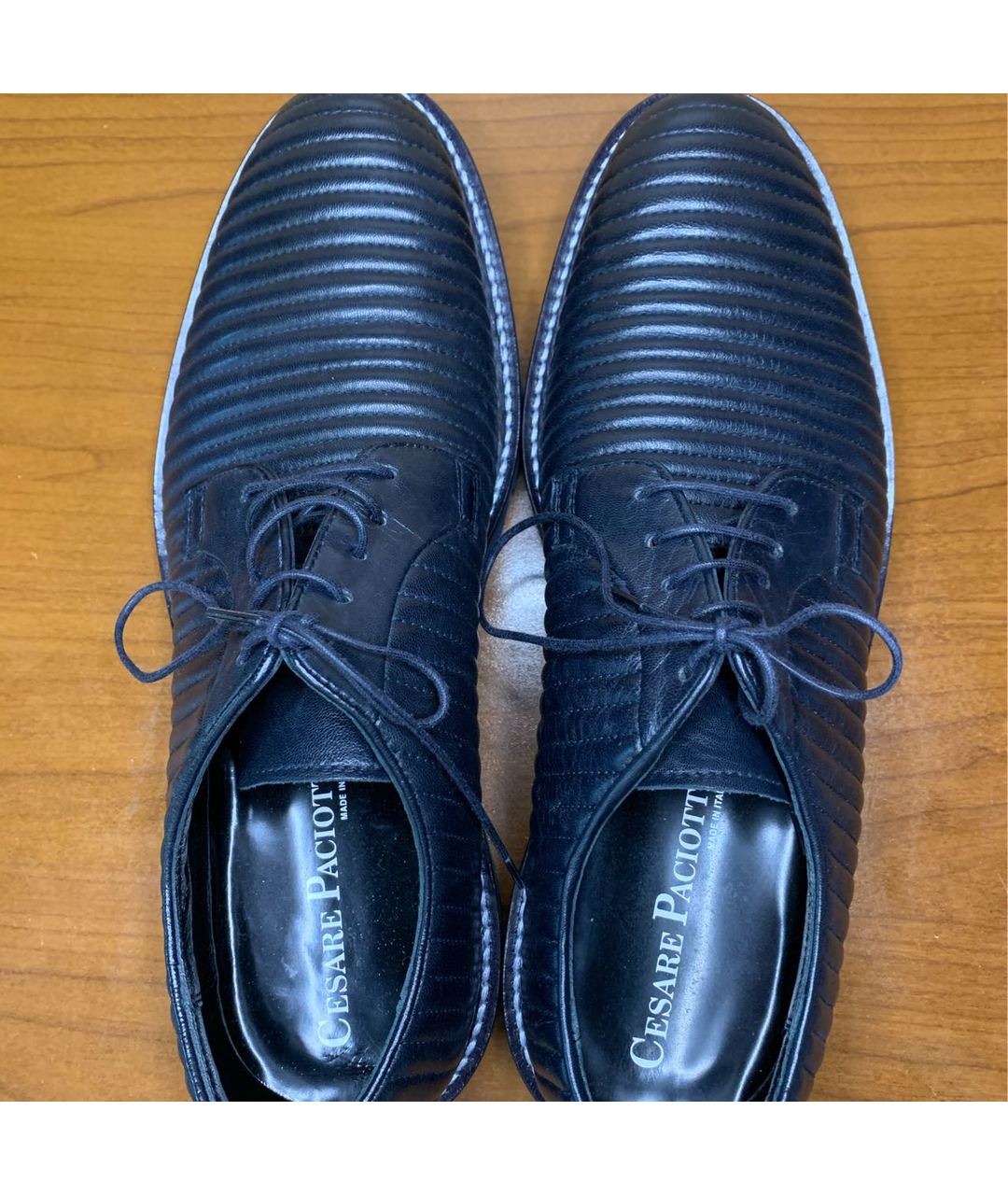 CESARE PACIOTTI Темно-синие кожаные низкие ботинки, фото 2