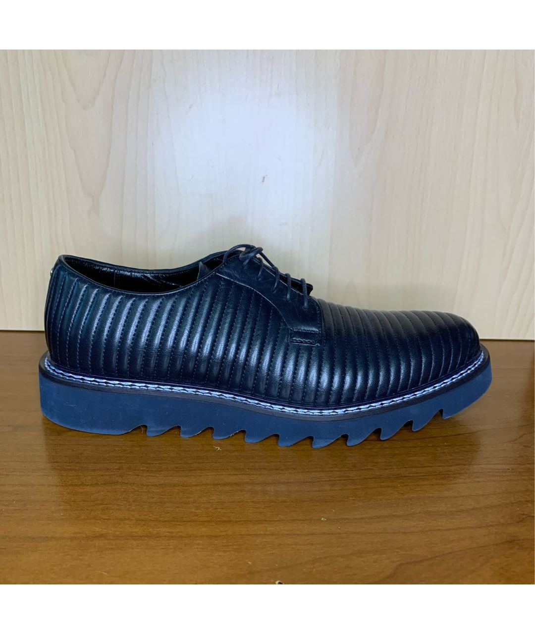 CESARE PACIOTTI Темно-синие кожаные низкие ботинки, фото 6