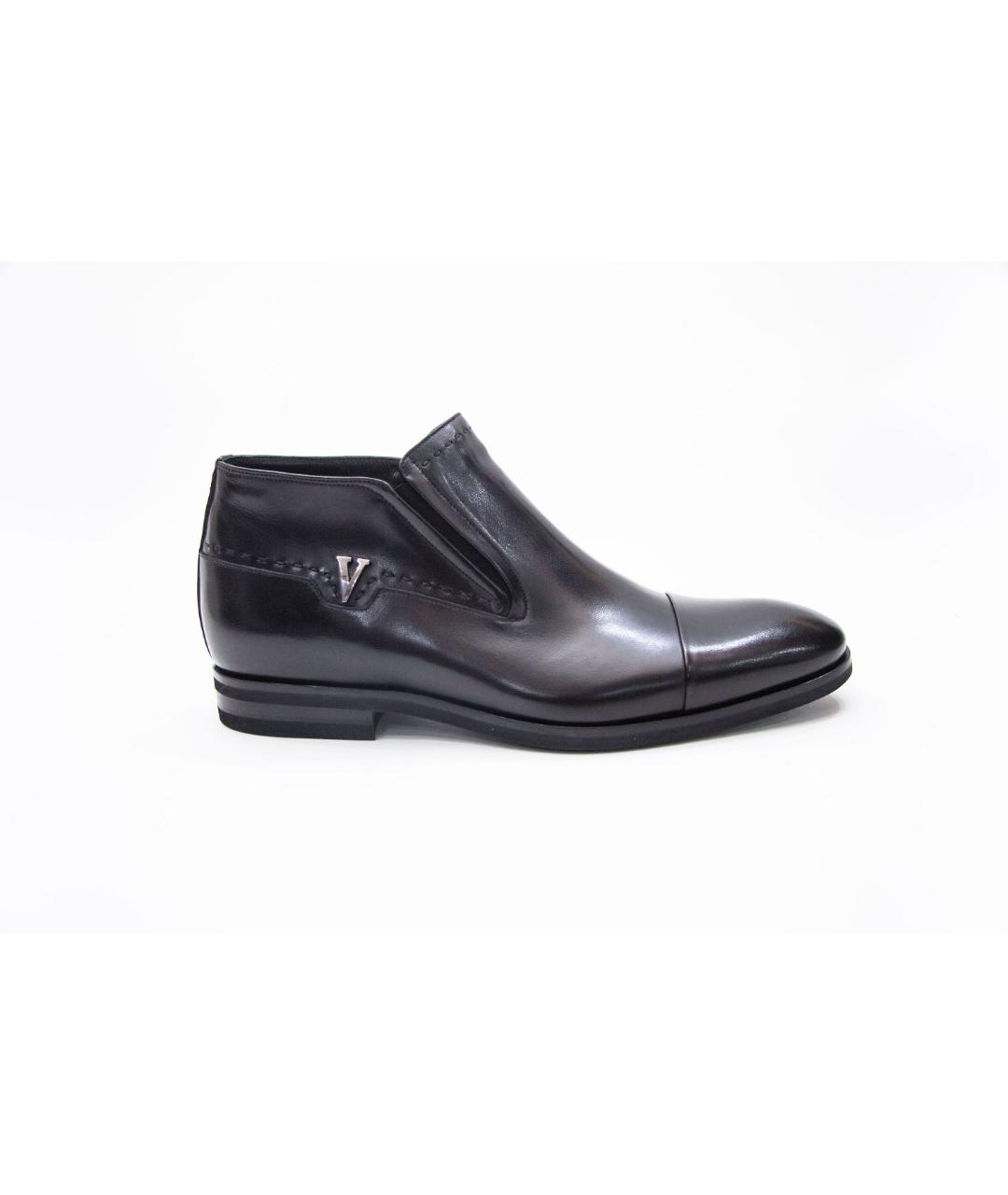 VALENTINO Черные кожаные низкие ботинки, фото 1