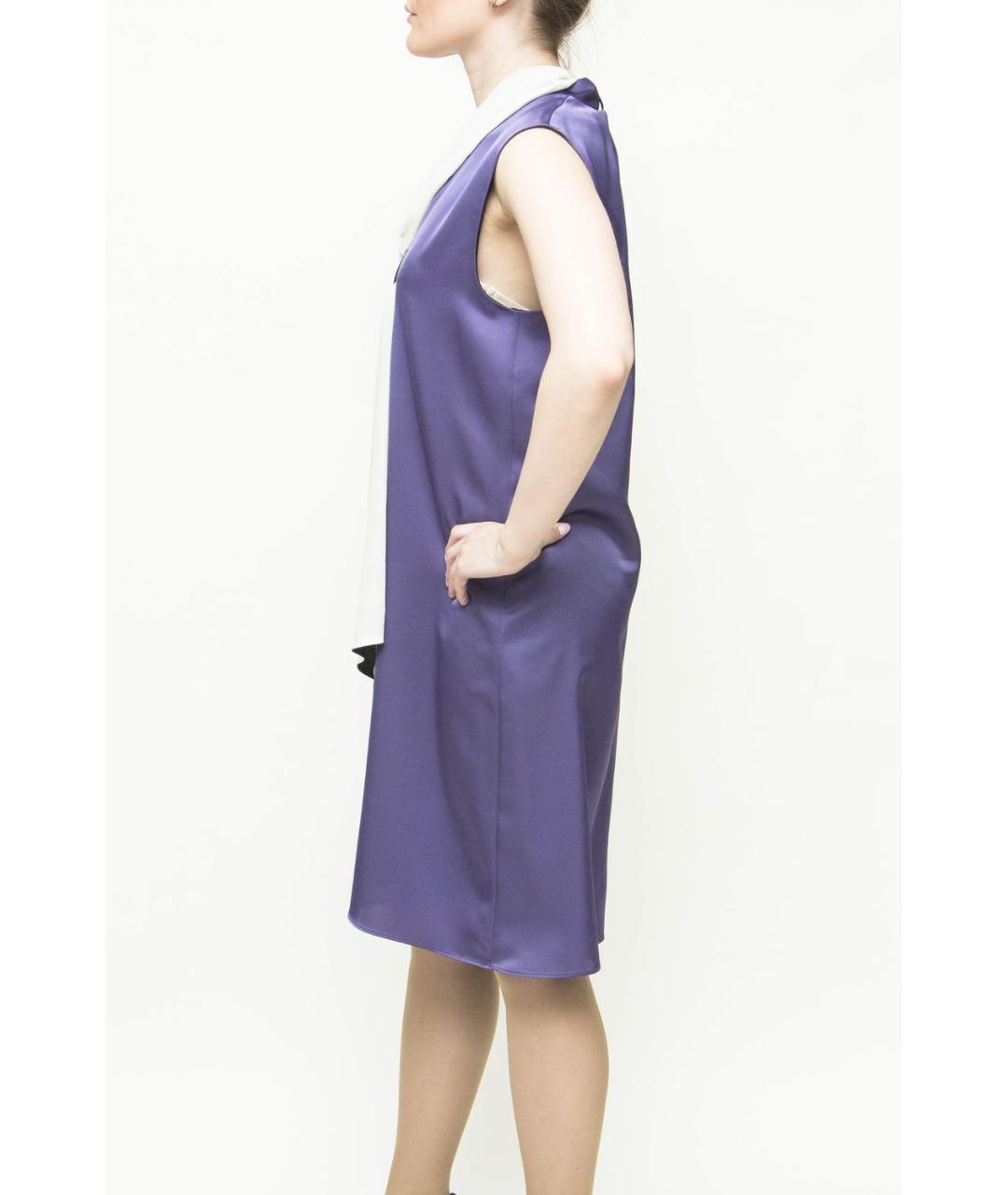 LANVIN Фиолетовое полиэстеровое коктейльное платье, фото 2