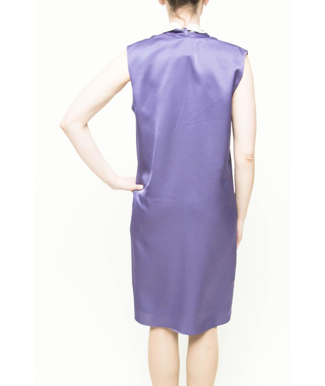 LANVIN Фиолетовое полиэстеровое коктейльное платье, фото 3