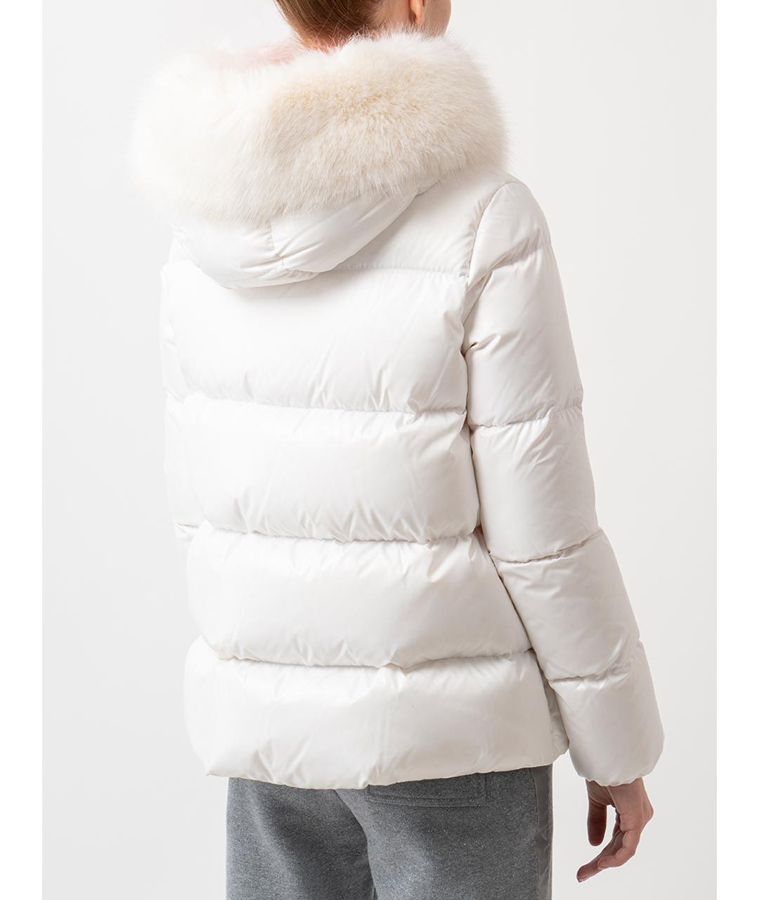 MONCLER Белый полиамидовый пуховик, фото 2