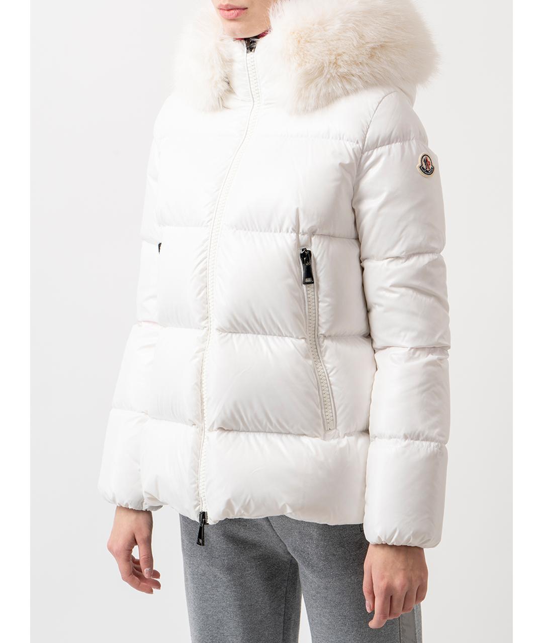 MONCLER Белый полиамидовый пуховик, фото 5