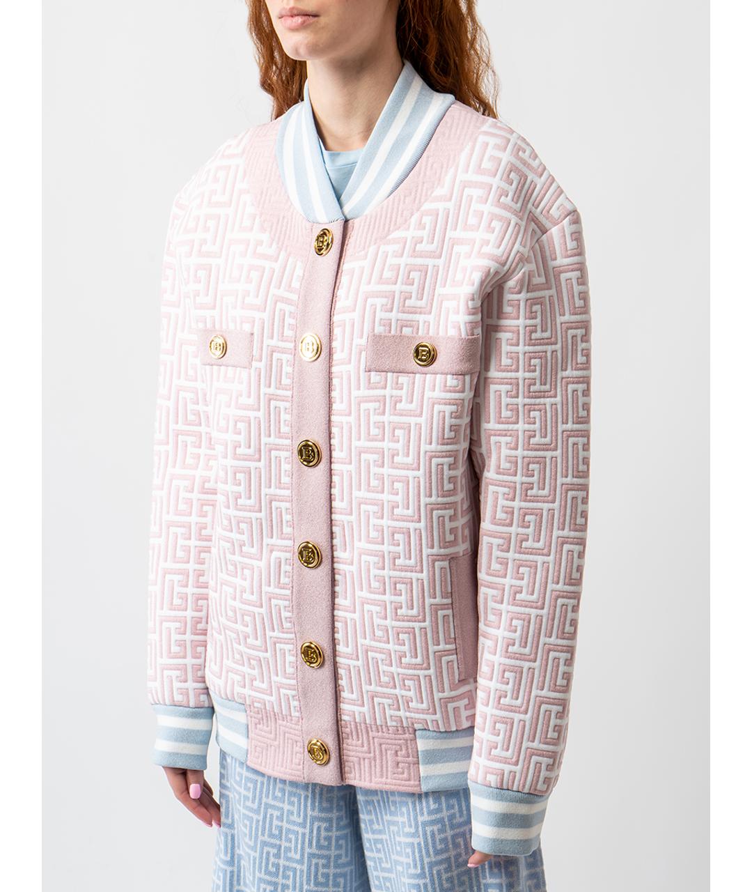 BALMAIN Розовый вискозный кардиган, фото 5