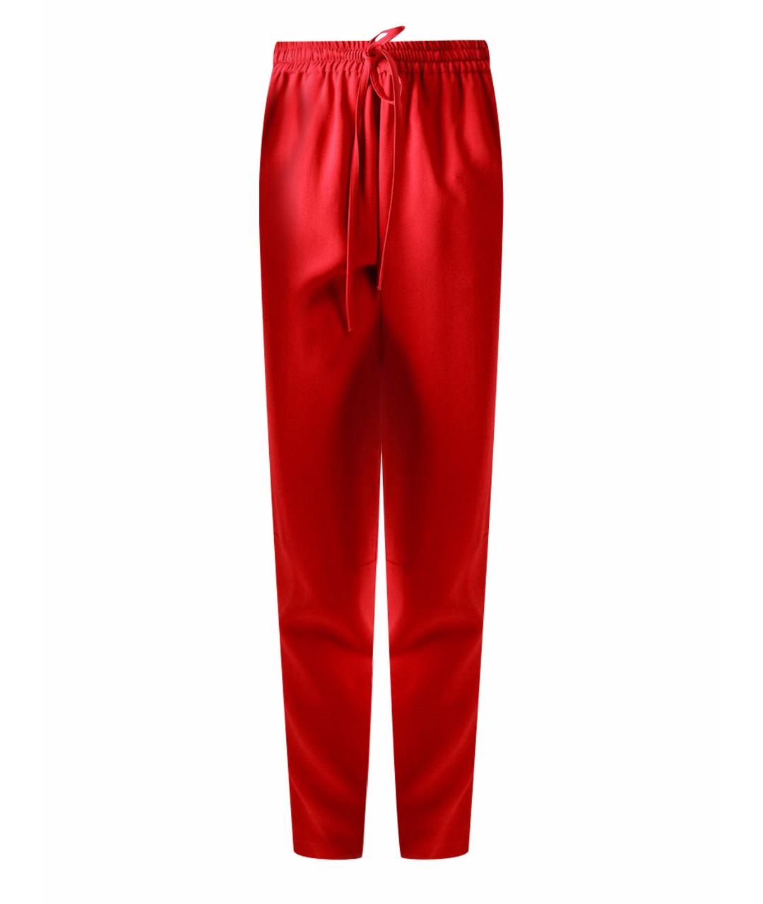 RED VALENTINO Красные ацетатные прямые брюки, фото 1