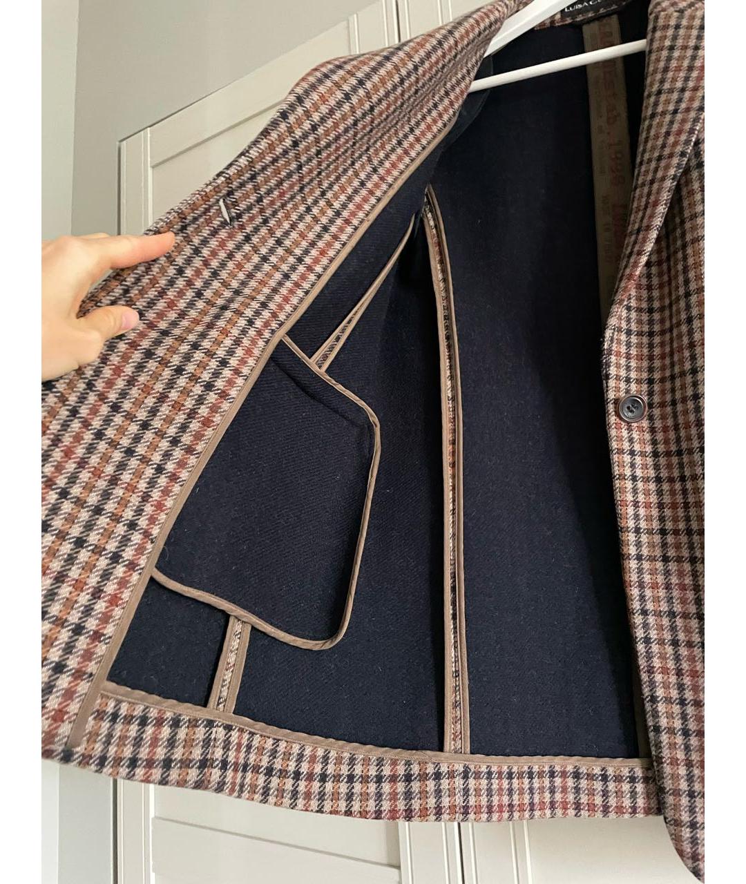 LUISA CERANO Коричневый шерстяной жакет/пиджак, фото 4