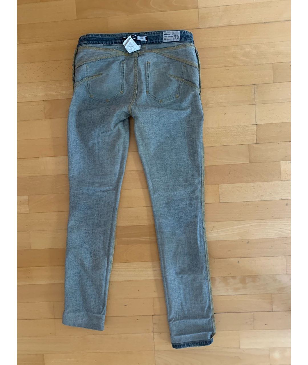 SPORTMAX Голубые хлопко-эластановые прямые джинсы, фото 3