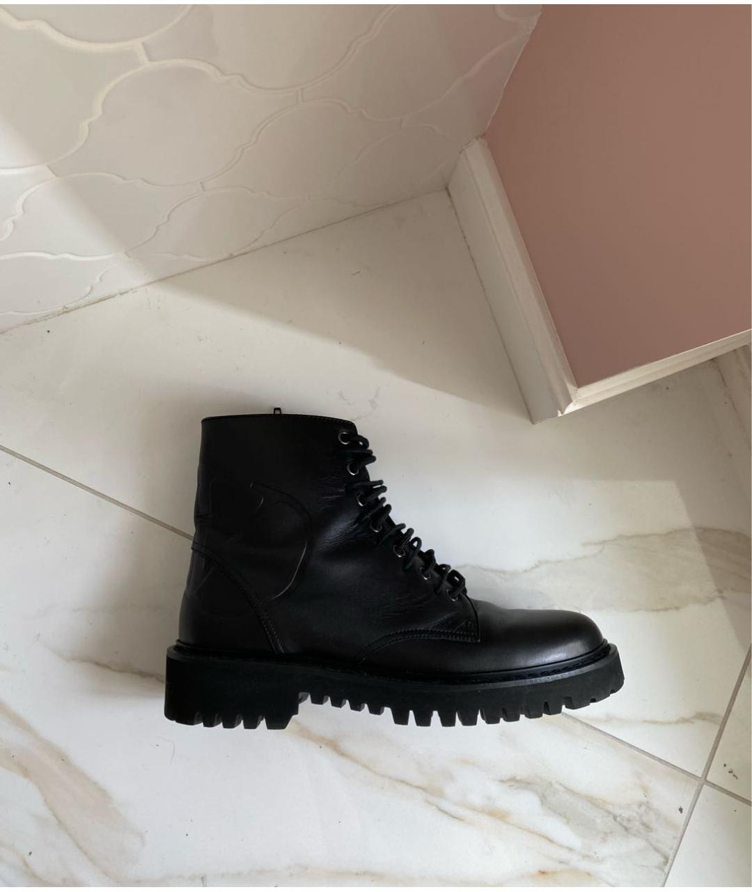 VALENTINO Черные кожаные ботинки, фото 9